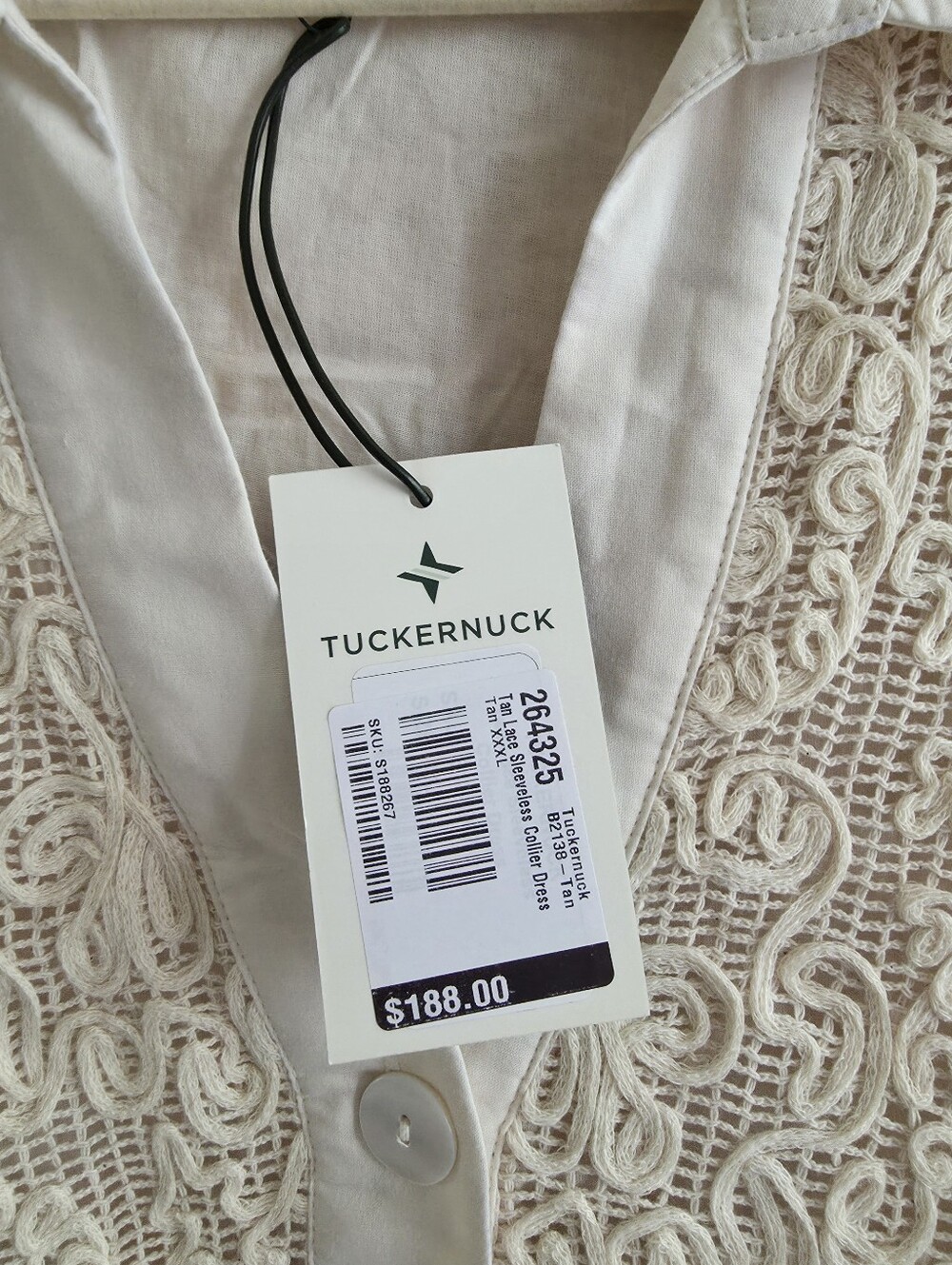 NWT Tuckernuck Tan Lace Sleeveless Collier Dress Plus Size XXXL - Picture 6 of 8